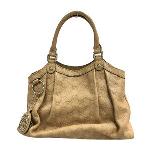 Gucci Guccissima Sukey Tote Bag beige leather Yellowq